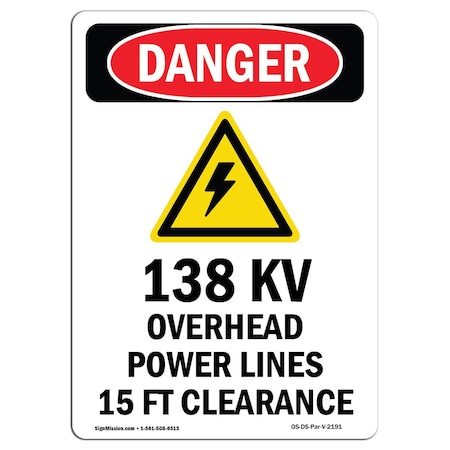 OSHA Danger, 18 Height, 24 Width, Decal